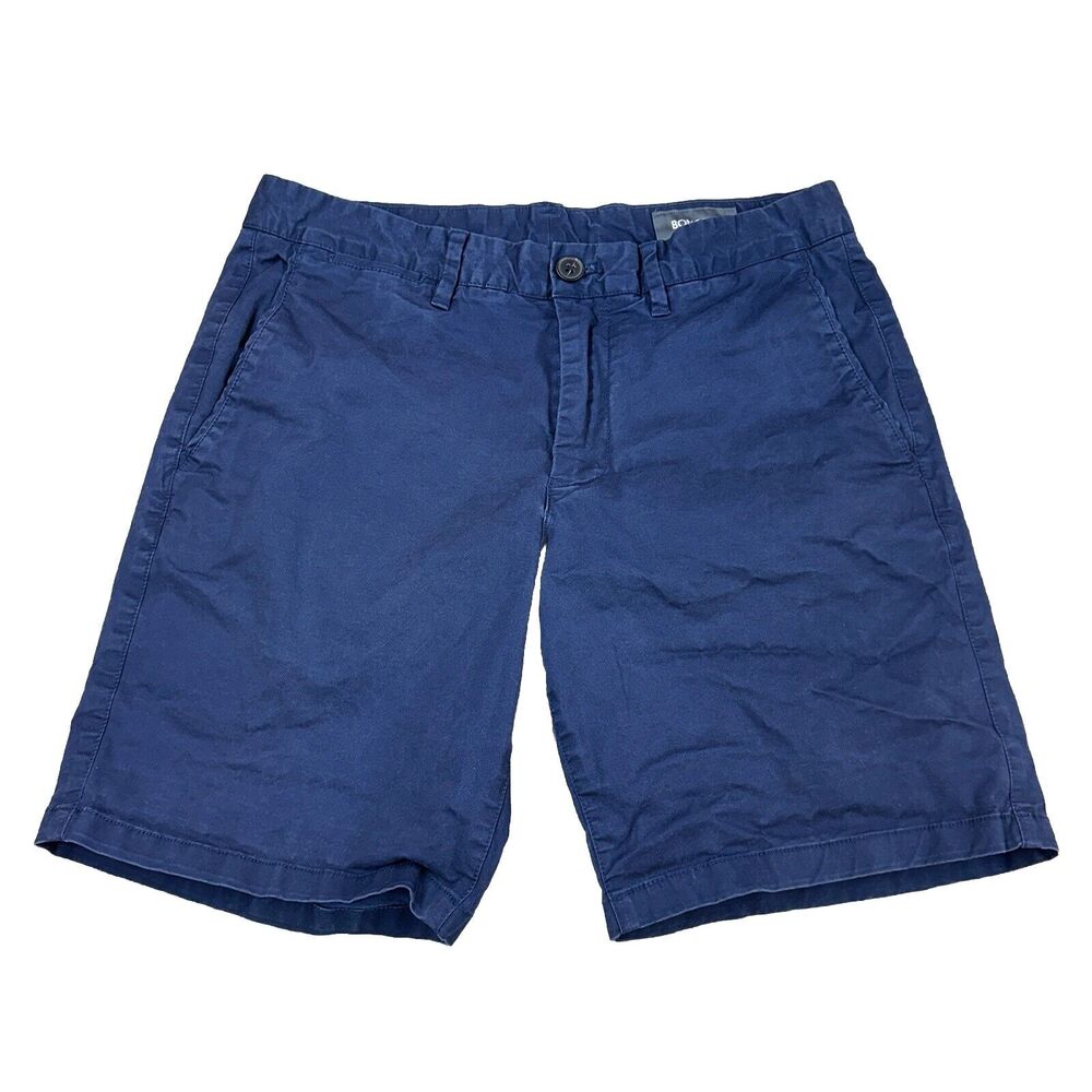 Bonobos Washed Chino Shorts Men 30 7" Inseam Navy Buttoned Rear Pockets